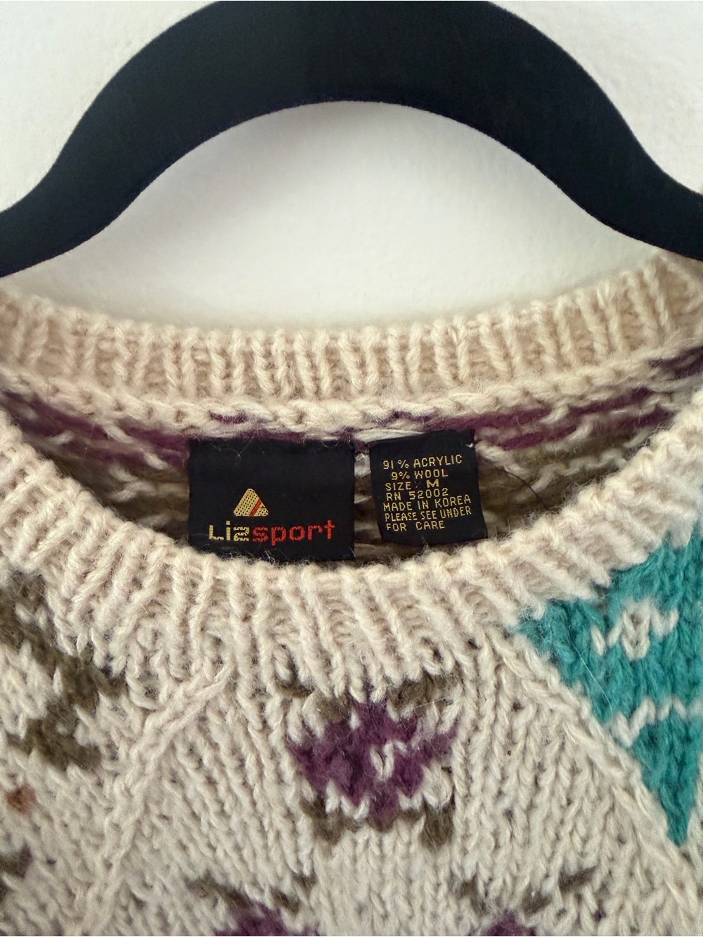Vintage Lizsport patchwork sweater - Picture 3 of 3